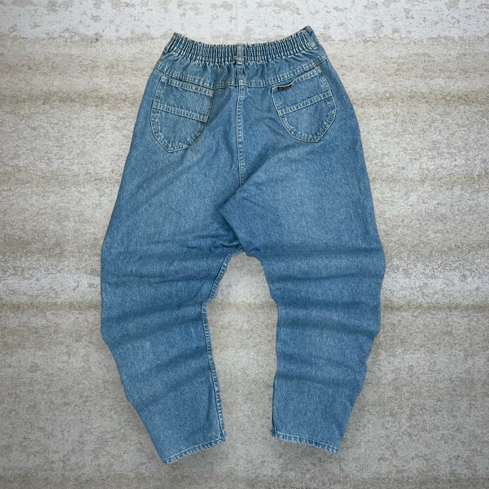 Vintage 90s OshKosh Jeans 28x28 Relaxed Tapered Fit Light Wash Made in USA Denim